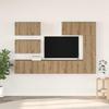 Wall Mounted TV Cabinet Set 6 pcs Artisan Oak Wood Based Material