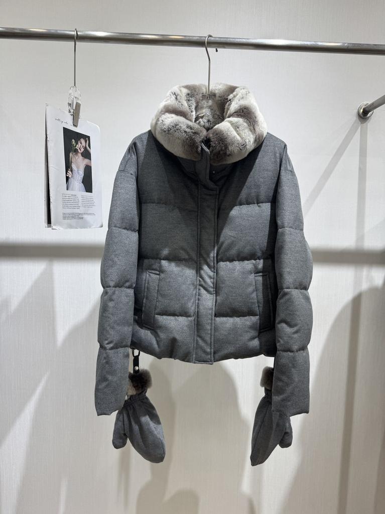 Max-M Premium Simple Goose Down Jacket Women's Rise Rabbit Fur Fur Collar Gloves Warm Bread Down