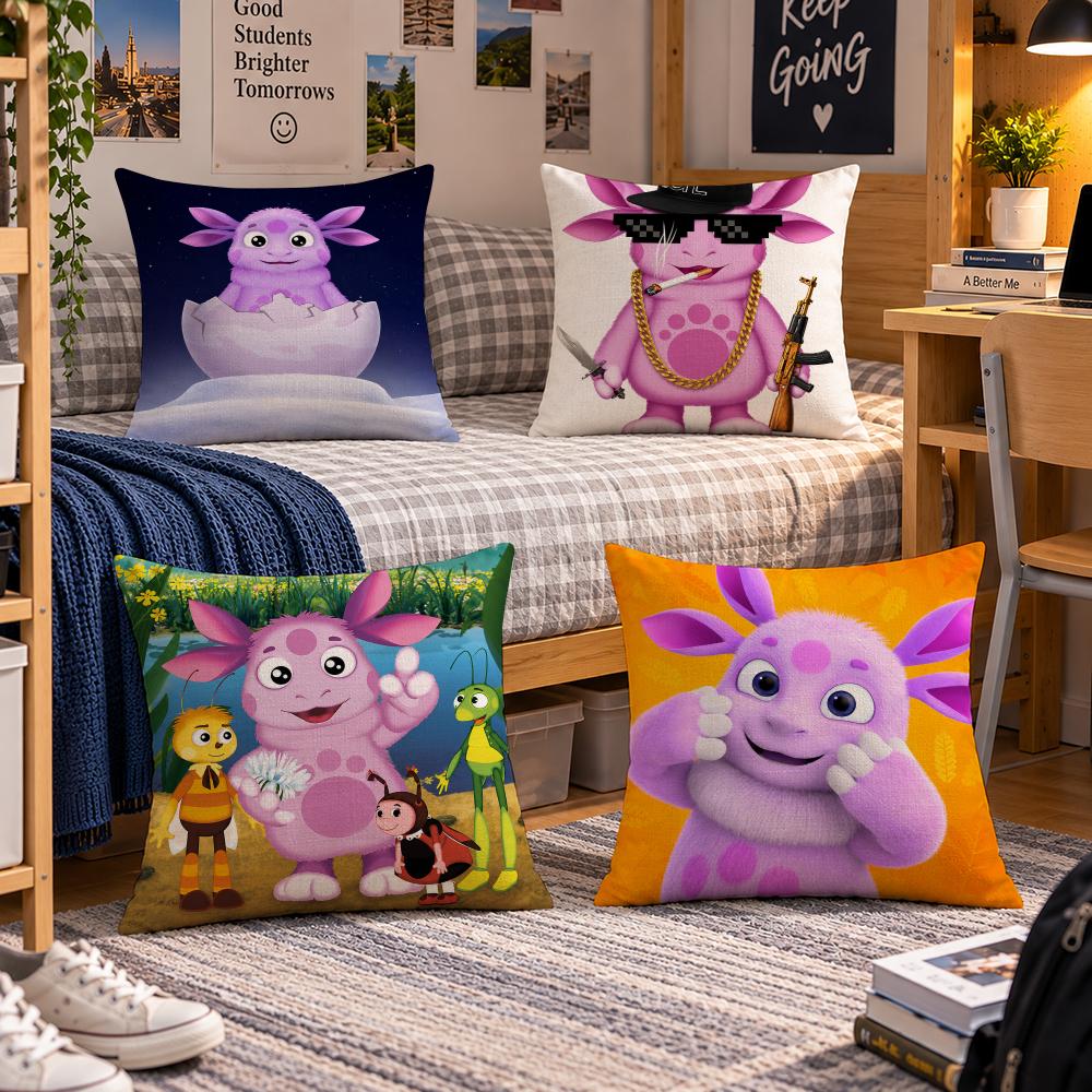 Cartoon Kids Lluntik Cushion Cover Soft Short Cover Washable Sofa Bed Dorm Garden Home Office Chair Decor