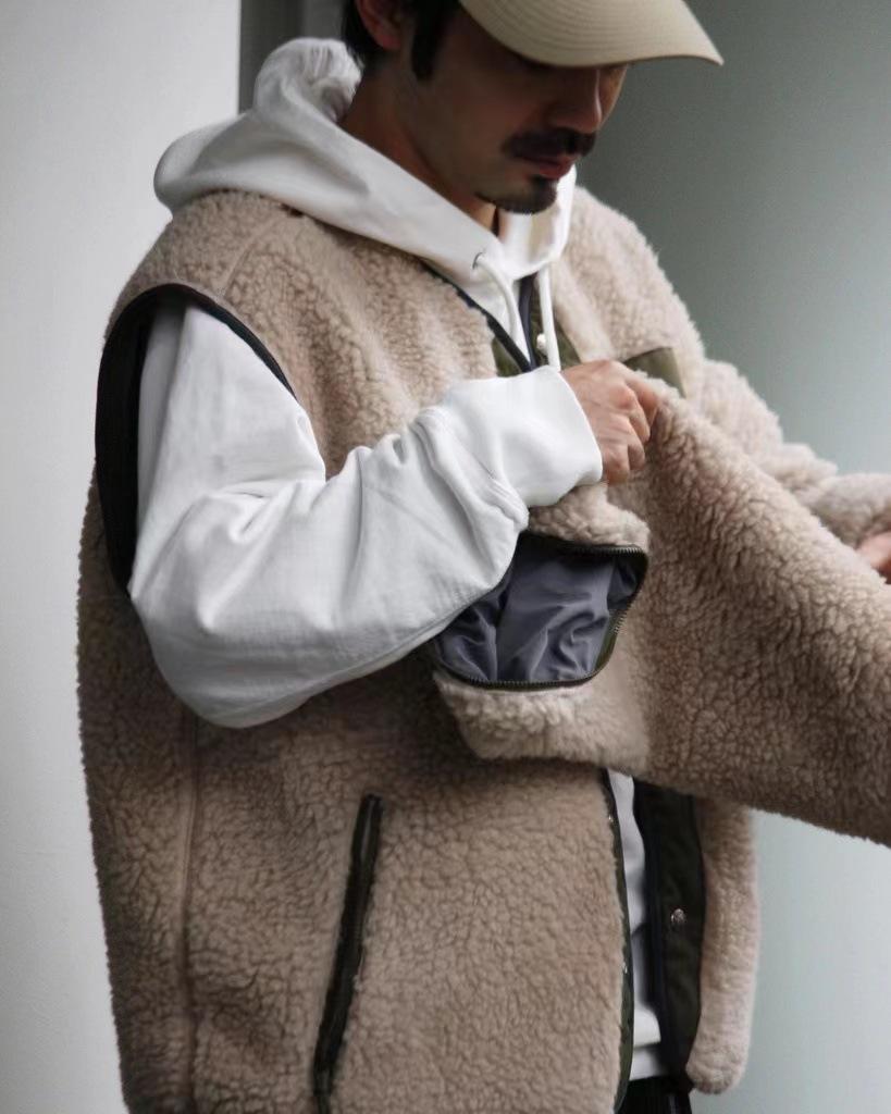 Beijia Purple Label Detachable Lambswool Jacket, Warm & Trendy American Retro Style.