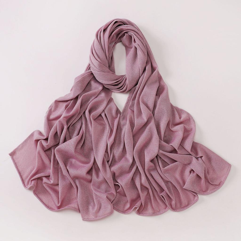 New Glitter Cotton Jersey Hijab Scarf For Woman Muslim Hijabs Fashion Shinny Shawl Islamic Turban Elasticity Stretch Headscarf