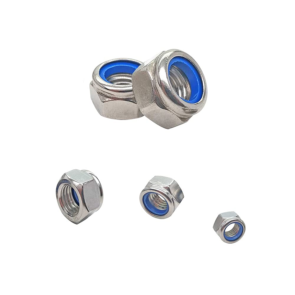 5-25pcs M2-M4 304 Stainless Steel Hex Nylon Insert Lock Nut Self-locking Locknut Locknut Whit M2-M4 Flat Washers