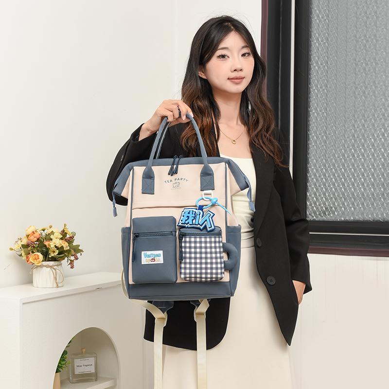 Schulranzen für Mittelschülerinnen Damenrucksack mit großem Fassungsvermögen Karorucksack Reiserucksack