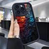Barevně přechodový pískovcový schodišťový vzor Černé drážky Nebeské oko Obal na telefon pro iPhone 15/16/17