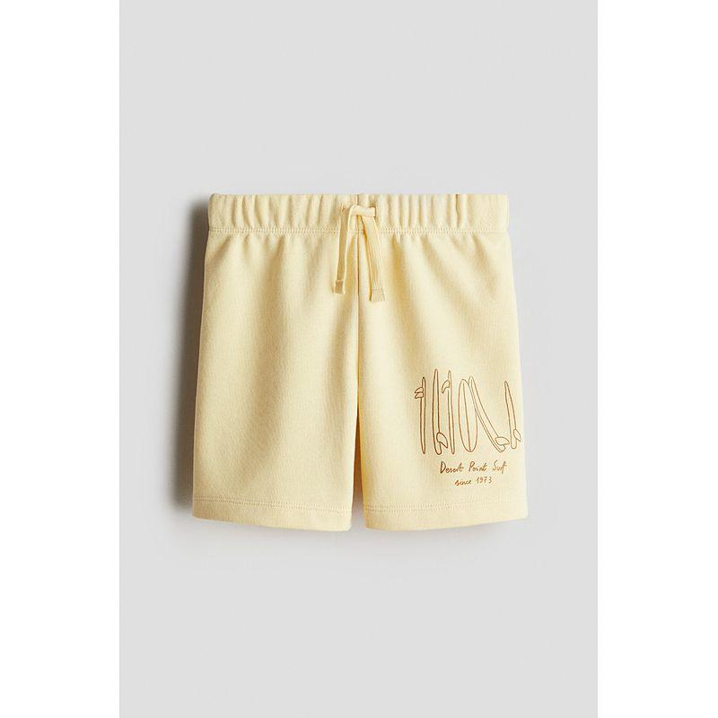 

HM Children s Clothing Boys Pants Summer Print Mid Waist Drawstring Elastic Waist Lightweight Exercise Short Sweatpants 1228402 Light yellow/Surfboard 140/60((9-10Y))