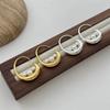 Gold-Plated Copper Crescent Pearl C-Shaped Earrings - Versatile & Elegant Design for Women