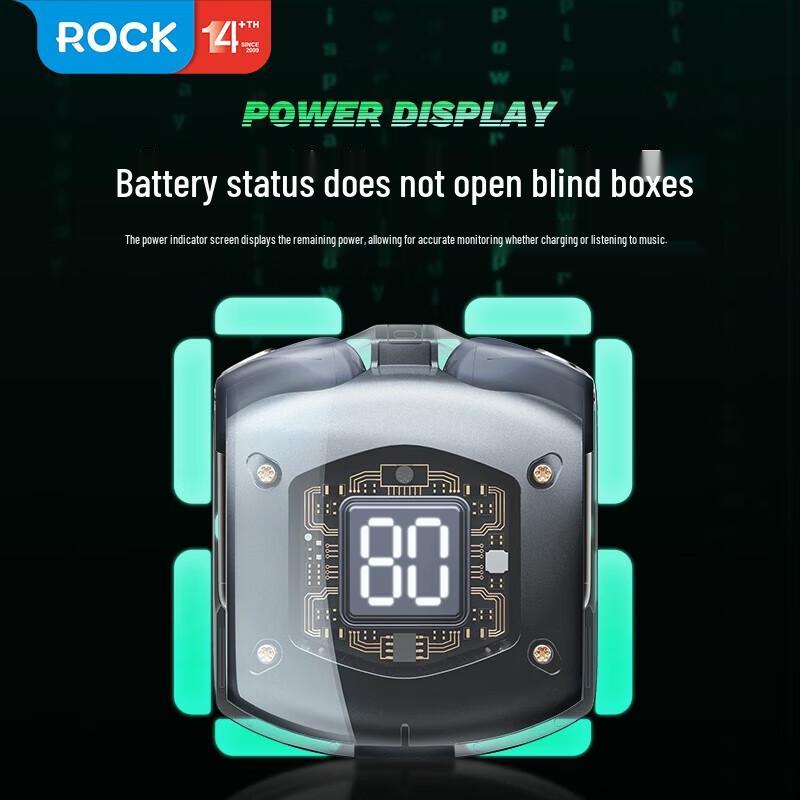 

ROCK Bubble Transparent Half-in-ear TWS Bluetooth 5.3 Earbuds