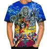 Hot Selling New Live Dead 3D Printing T-shirt Rock Music Round Neck Short Sleeve Heavy Metal Fashion Casual Men's Unisex Top