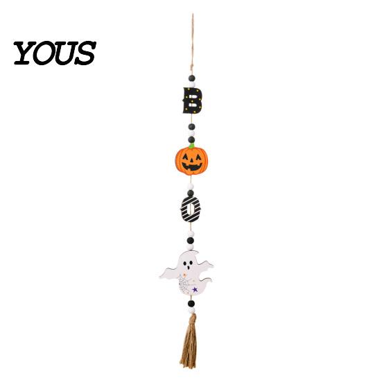 Dessert Table Edge Ornament Halloween Beaded Hanging Sign, Witch Pumpkin Bat Pendant Garland for Resin Witches Pumpkins Bats Decor Door, Spooky