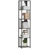 5-Tier Bookshelf with Steel Frame - Grey