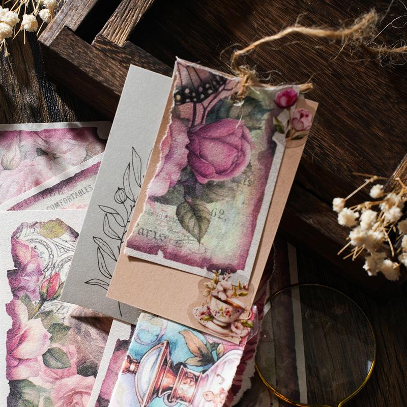 30 Pcs Vintage INS Decorative Material Paper DIY Diary Album Scrapbooking Material Hand Made Junk Journal Supplies