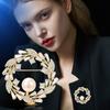 Pearl Brooch Women's High-end Silk Scarf Buckle Corsage Pin Annual Trend Niche Design Sense Decorative Accessories