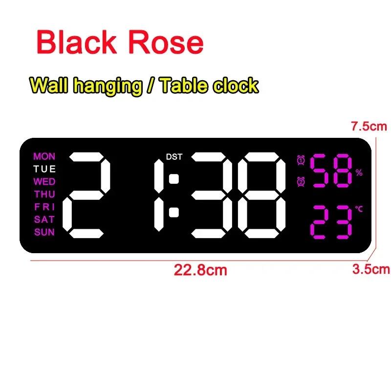 22,8CM Digitale Wanduhr Große LED Wecker Datum Woche Temperatur Duale Alarme Anzeige Helligkeitseinstellung Heimdekoration