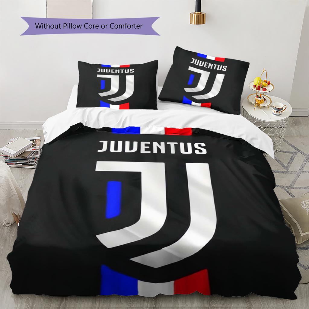 Set Copripiumino Trapuntato Juve Federa Federe Decorazione Casa Regalo di Compleanno (1 * copripiumino + 2 * federa, senza nucleo)