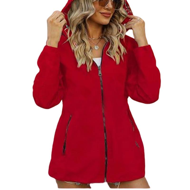 Giacca a Vento da Donna Reversibile Autunno 2024 con Stampa e Zip - Giacca Moda Coreana Giapponese