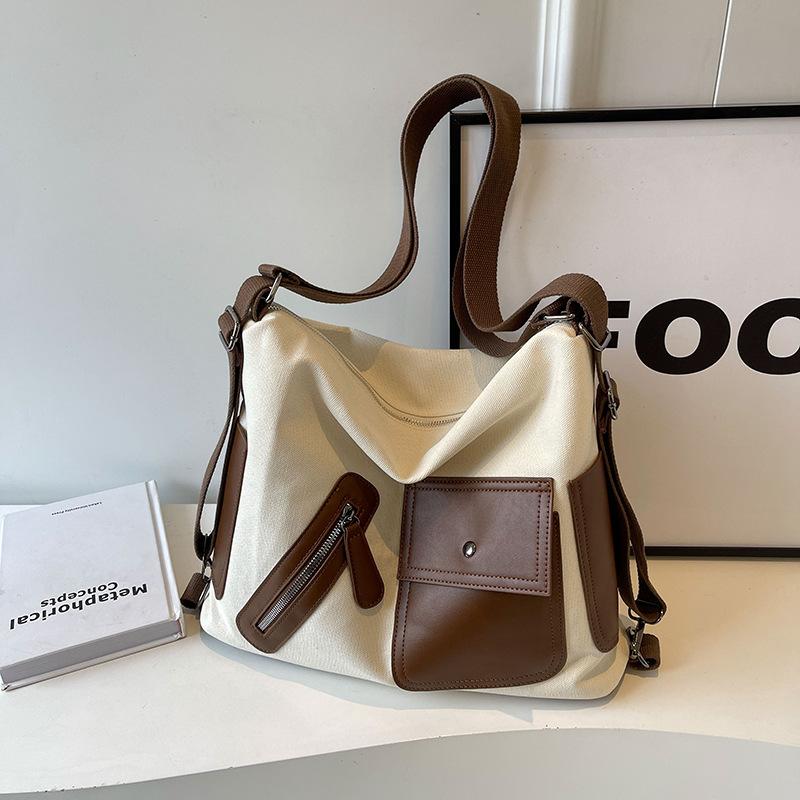 

Женская сумка-тоут новый рюкзак большой вместимости холщовый универсальный модный дорожный рюкзак бежевый