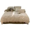 Class A Maternal And Infant Grade Lace Super Soft Washed Cotton4-Pcs Set, Household High-End Bed Sheet Quilt Cover 60 Pcs