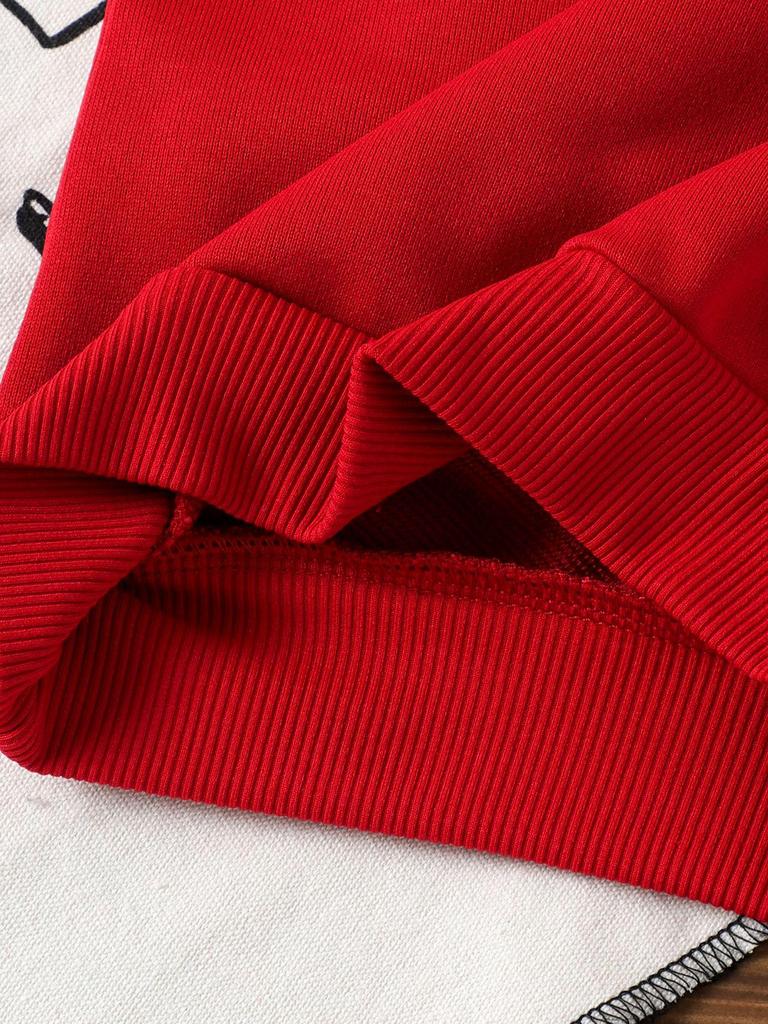 Evropská a Americká vínově červená mikina s dlouhým rukávem a tepláková souprava pro dívky