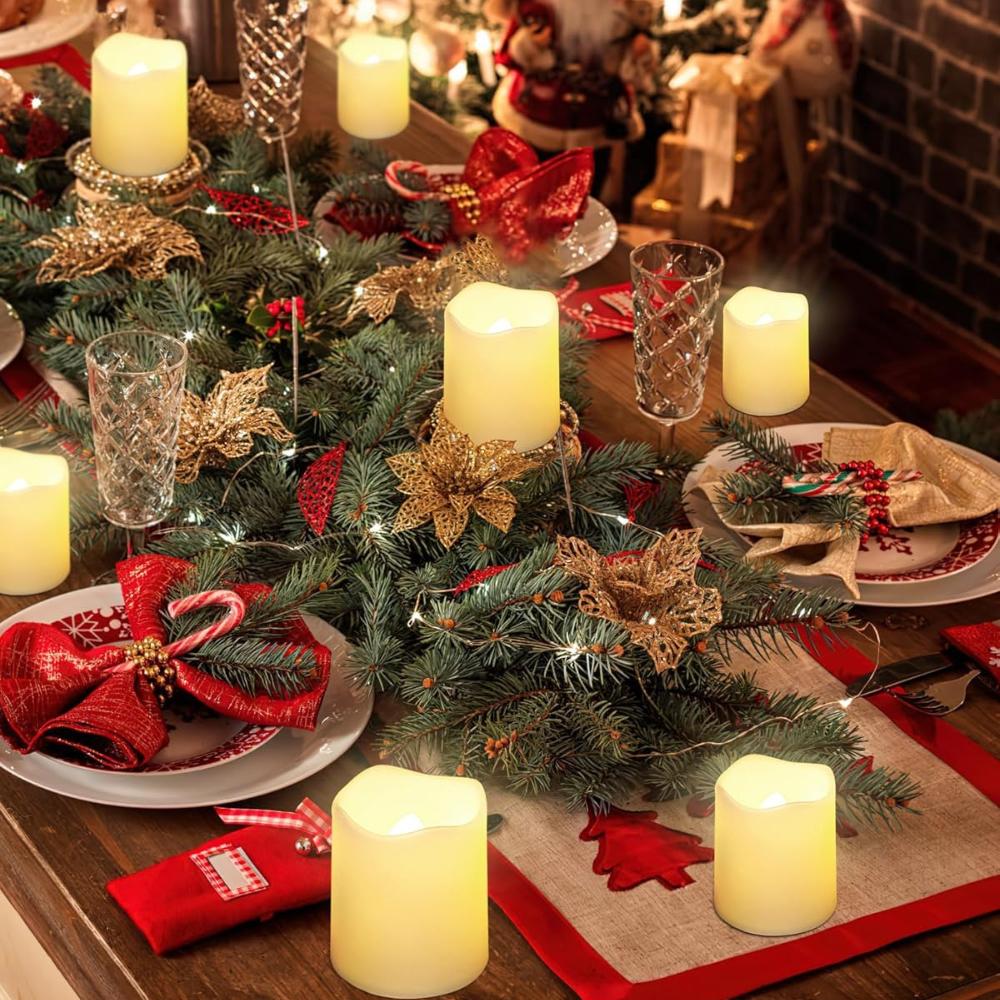 Flameless Votive Candles Flameless Electric Candle Battery Operated LED Tea Lights for Wedding Table Halloween Christmas Decor