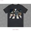 Catsky Road Cat T Shirt Feline Album Cover Vintage Fashion Versatile Streetwear Unisex Comfortable Stretched Homme