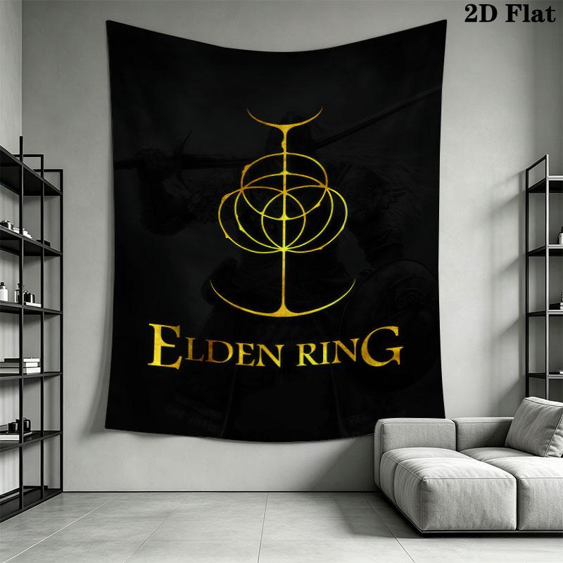 Elden Ring Crown Wall Hanging Printed Fabric Blanket Decorative Tapestries for Bedroom Living Room Home Decor