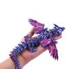 3D Printed Dragon Colorful Gem Dragon Figurines Movable Joint Rotatable Articulated Dragon Crafts Desktop Western Style Ornament