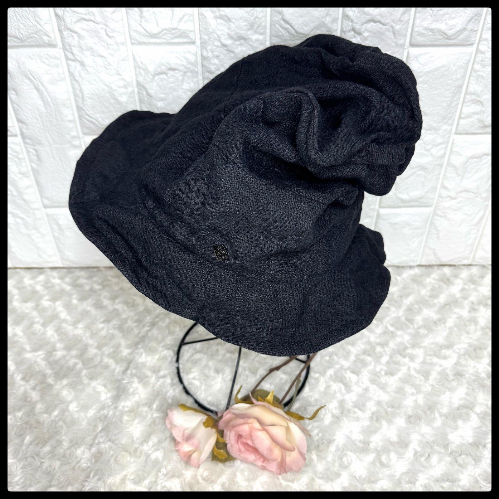 Used CA4LA Kashira 100% Hemp Hat Hat Black Wire Linen