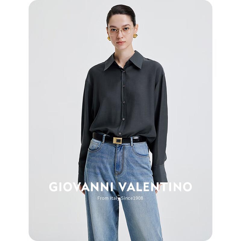 GIOVANNI VALENTINO Women's Long-Sleeve Casual Shirt