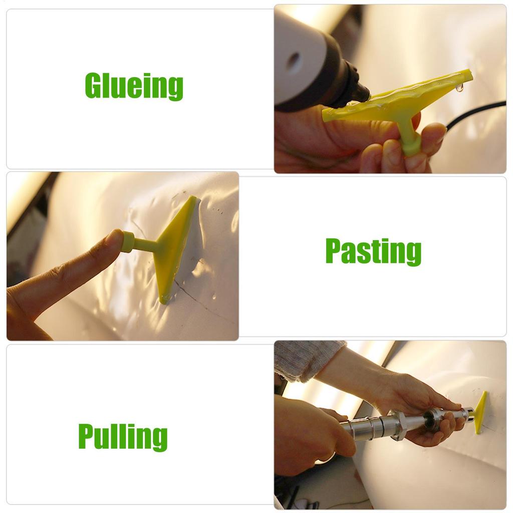 1set Dent Removal Puller Tabs 10-pieces No Paint Dent Repair Glue Tabs Vehicle Body Repair Hailstone Damage Fixing Tools