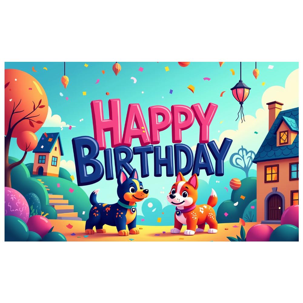 Happy Event Display Colorful Playful Cartoon Characters Dog Characters for Photography