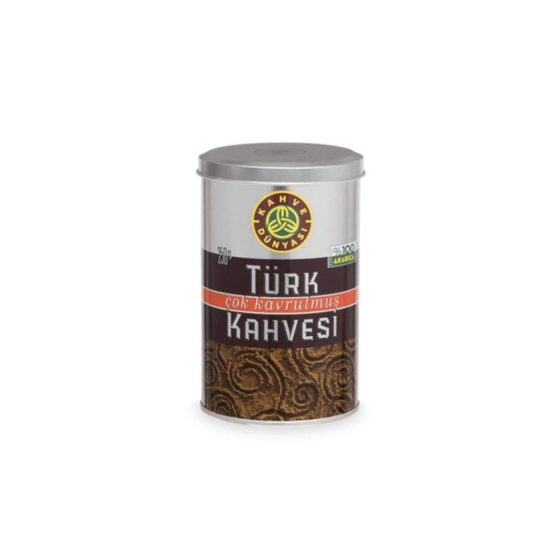 Turkish Coffee Medium and Very Roasted 250 Gr Tin Can Fresh Pleasure Coffee