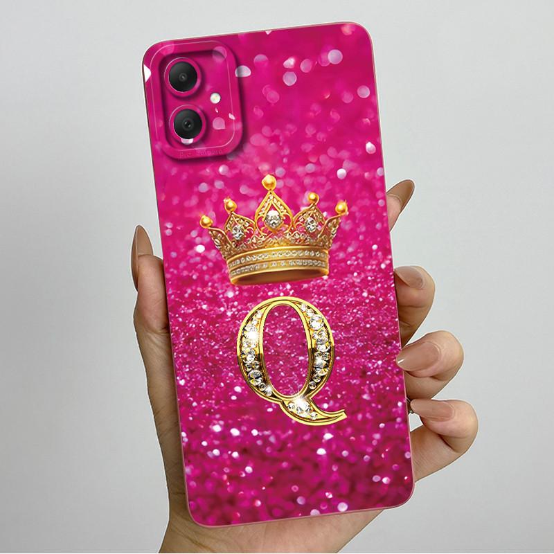 

Case For Samsung Galaxy A06 A05 Case Crown Initial Letter Soft Silicon Back Phone Cover For SamsungA05 A 05 A 06 4G Cases Fundas Galaxy A05