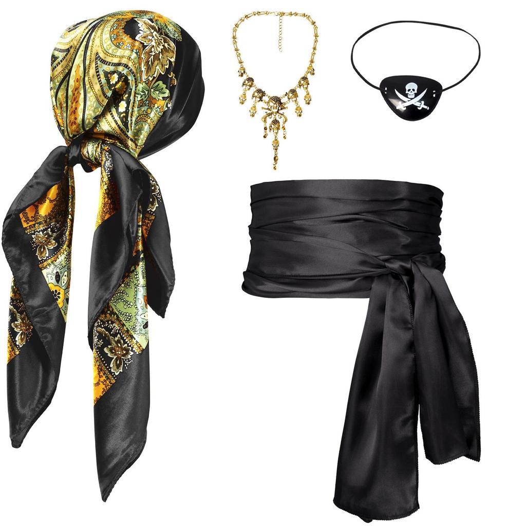 Halloween Piratenkostüm: Mittelalterliche Renaissance Bandana & Taillenband Outfit