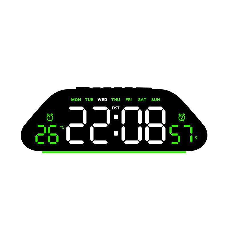LED Digital Alarm Clock Temperature Week Date Display Timer Brightness Adjustment Electronic Table Clock with Ambient Light