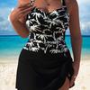 Plus Size Women’s Tummy Control Bathingn Suit One Piece Modest Swimsuit, Printed Swim Dress Slimming Swimwear