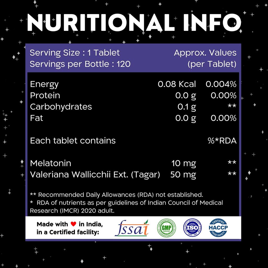 nutrabud Melatonin 10 Mg - 120 Veg Tablets - For Sleep Support,Nerve Relaxation,And Stress Relief - Non-Habit Forming For Men & Women (120 Count (P