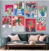 Nordic Flower Leaf Colorful Vase Art Print Wall Poster Canvas Painting Retro Picture Modern Home Decor Bedroom Decoration