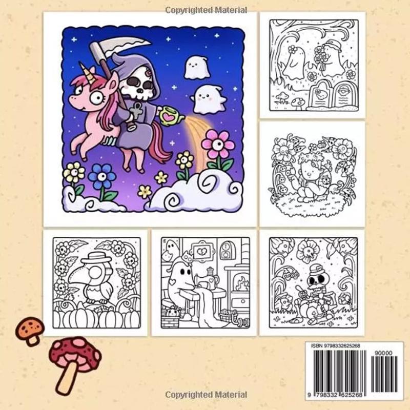 Gruseliges Cutie-Malbuch für Erwachsene und Jugendliche mit entzückenden, gruseligen Kreaturen in gemütlichen Hygge-Momenten zur Entspannung