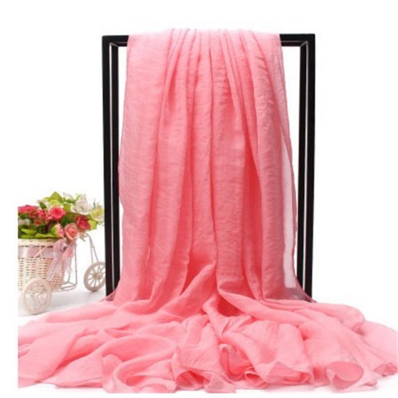 Extra Large Imitation Silk Scarf Solid Color Silk Scarf Seaside Beach Towel Long Spring and Autumn Women's Gauze Scarf Chiffon Scarf Women