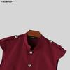 INCERUN Men Summer Sleeveless Buttons Casual Fitted Short Tank Tops Waistcoat
