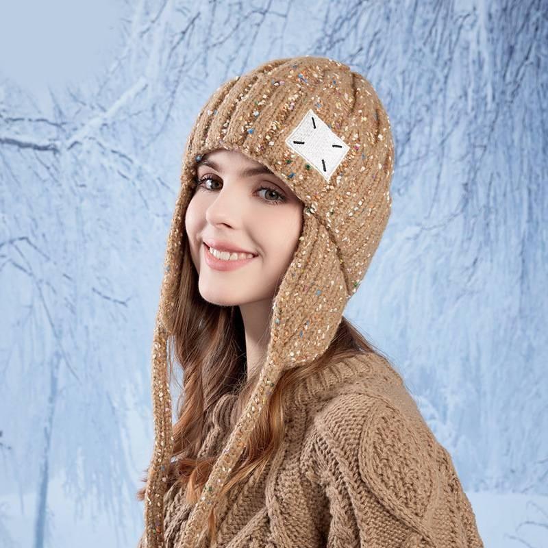 Knitted Winter Beanie Hat For Women With Ear Protection Stylish Casual For Autumn And Winter