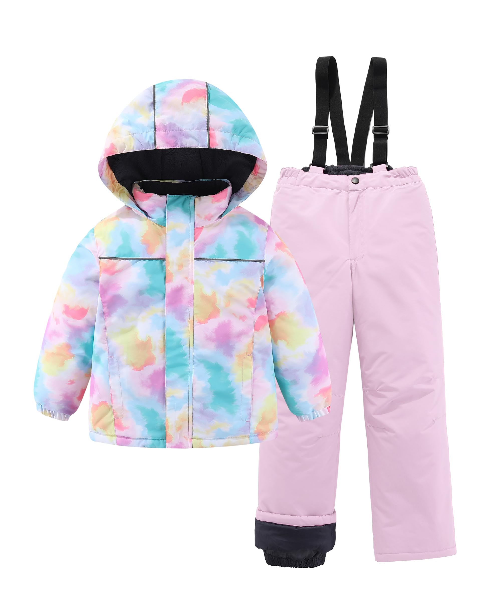 

Hiheart Комплект одежды для катания на лыжах и сноуборде для включает пуховик и Идеально для снега Размер 130 Детский Девочки, Брюки, Игра, Розовый, розовый