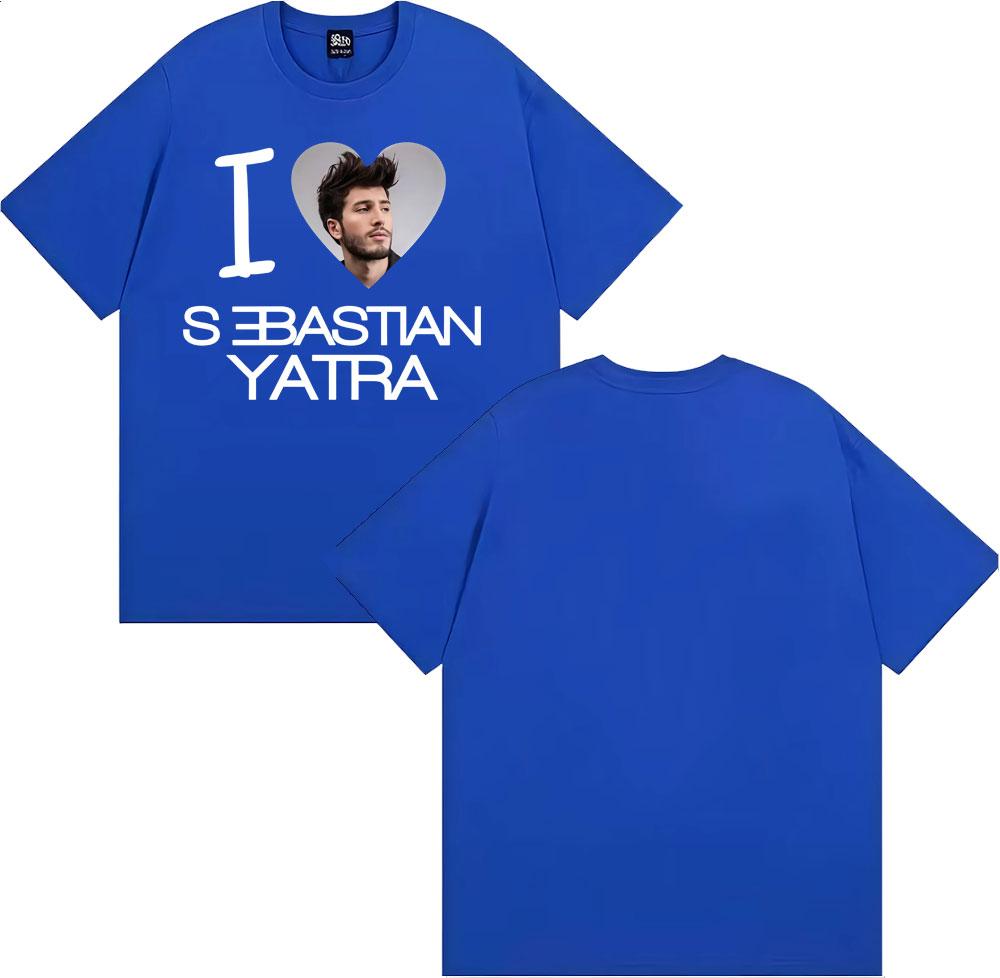 I Love Sebastian Yatra Singer T Shirts Mens Clothing Fashion Trend Short Sleeve Tshirt Unisex High Quality 100 Cotton T Shirt