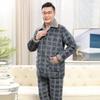 YUZHAOLIN Men's Winter Thickened Coral Fleece Quilted Pajama Set