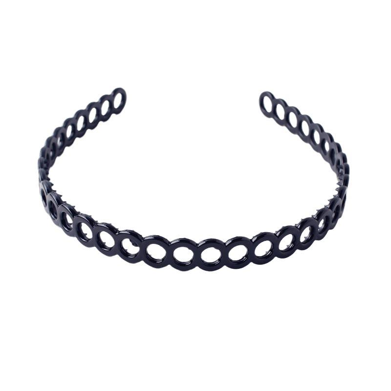Men's & Women's Black Wave Headband: Sporty, Simple, with Teeth for Slicked Back Hair and Face Washing.