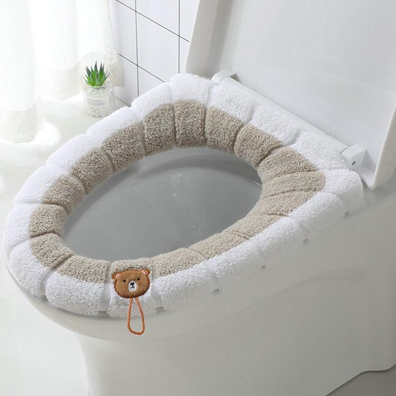 

Зимние толстые чехлы для сидений унитаза, мягкие моющиеся чехлы для унитаза Nordic, универсальные чехлы для унитаза, чехлы для сидений, аксессуары для ванной комнаты