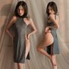 Chinese Style Slim High Slit Leg Cheongsam Qipao Dresses Sexy Bodycon Long Sexy Mini Dress for Women White Backless Night
