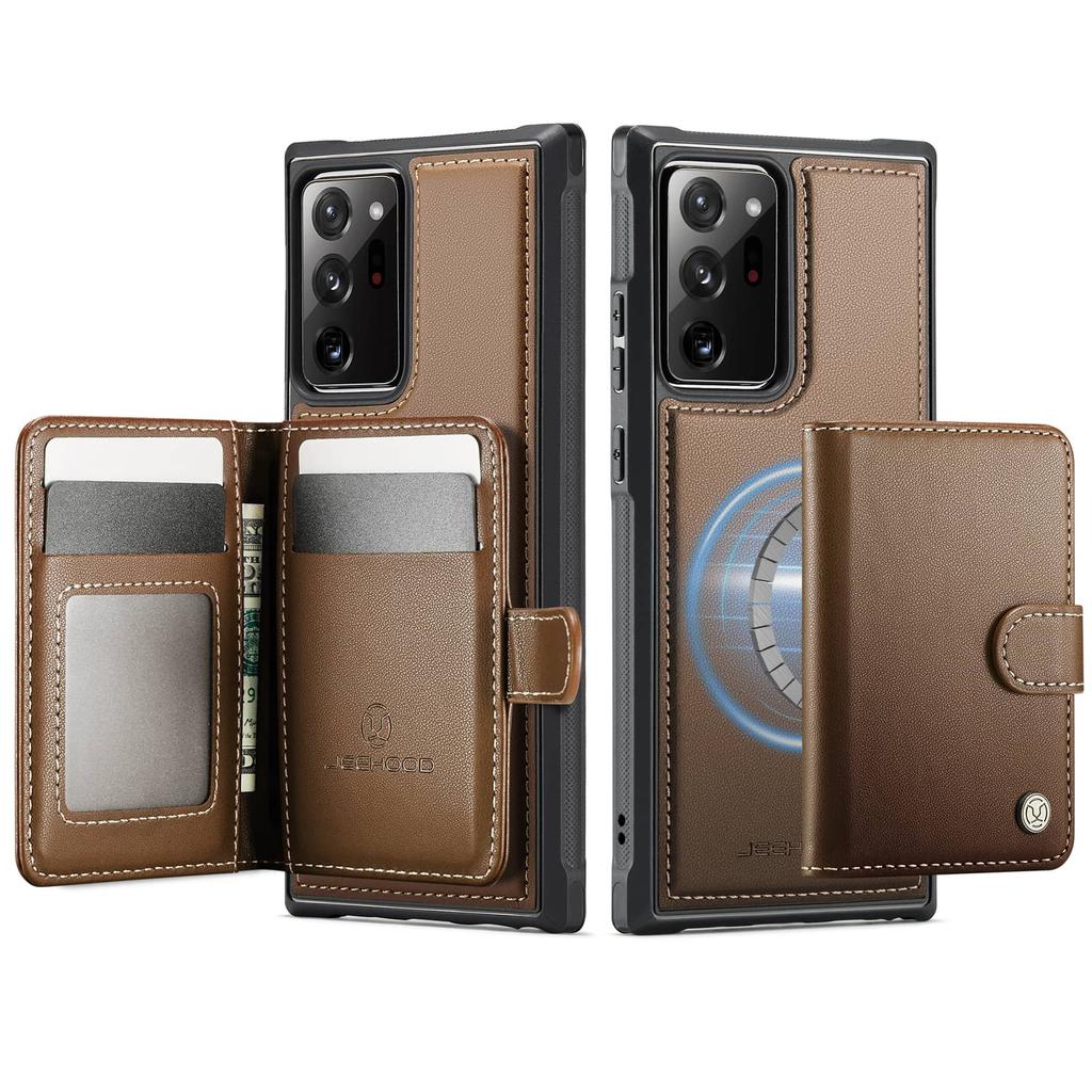 Brieftaschenhülle für Samsung Galaxy Note 20 Ultra 10 Plus, Premium 2-in-1 Abnehmbarer Magnetischer Kartenhalter, mit RFID-Schutzhülle