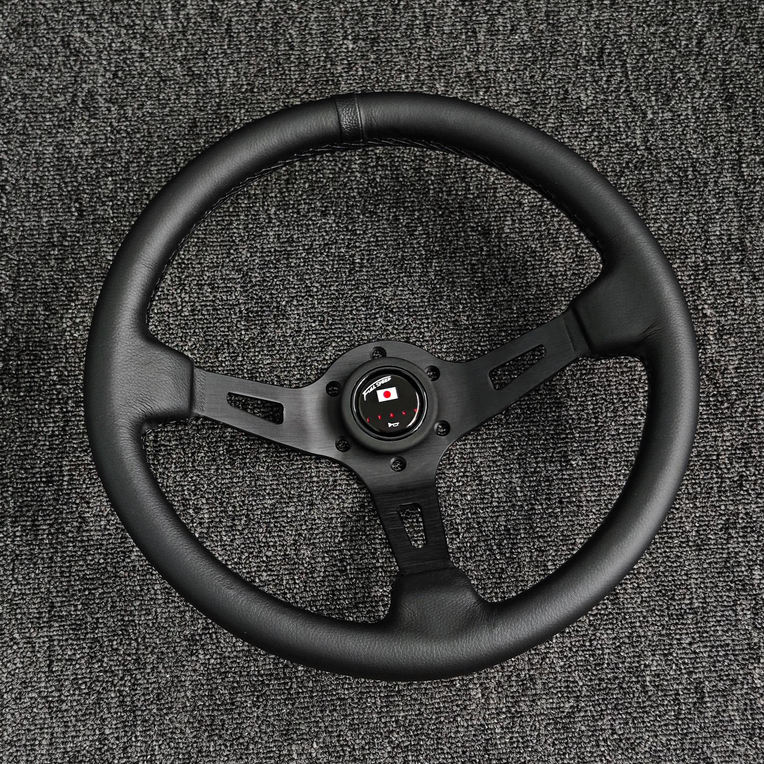 14inch 340MM JDM Racing Sports Steering Wheel Leather Steering Wheel Volante чёрный