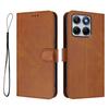 Wallet Case for Edge 70 Fusion+ 5G - Leather/PU, Brown, With Lanyard